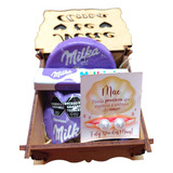 Presente Dia Das Mães Chocolate Milka + Brinco Cesta Luxo