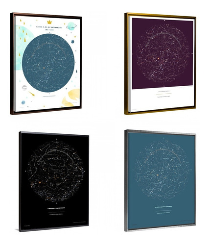 Cuadro Mapa Estrellas Personalizado Regalo Perfecto Canvas