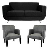 Juego Living Departamento Sofa 2 Cuerpos + Sillones 1 Cuerpo