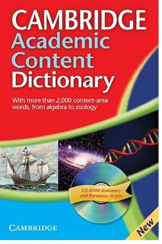 Cambridge Academic Content Dictionary + Cd-rom, De Cassidy, Carol. Editorial Cambridge University Press, Tapa Blanda En Inglés Internacional, 2008