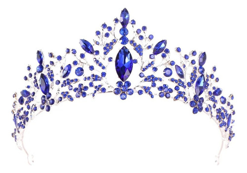 Corona Piedras Azules Para Quinceañeras, Princesa, Reina