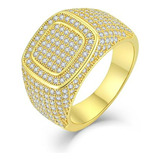 Anillo De Hombre Con Diamantes En Oro 18k Y Zirconia Cúbica 