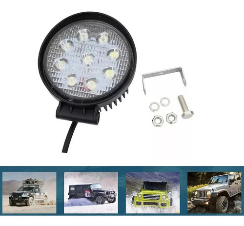 Focos Led Redondos 27w Para 4x4, Auto, Moto Y Camión