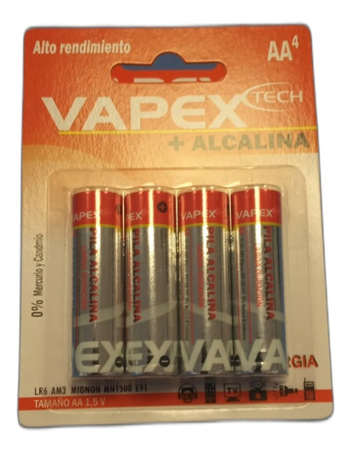 Pila Vapextech Aa Alcalina Doble A X4 Unidades