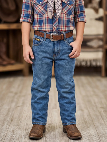 Pantalón Vaquero Niño Mezclilla Gruesa Azul