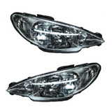 Par De Faros Peugeot 206 2001-2003-2009 Liso Doble As Ty