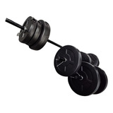 Kit Barra + Mancuernas Huecas + 50kg. De Discos Pesas Sonnos