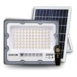 Refletor Led Holofote Solar 200w + Placa Solar Prova D´água