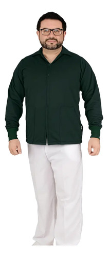 Chamarra Quirurgica Cubrepolvo Cubre-frio Felpa Hombre Verde