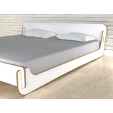 Cama Queen Size 160x190 Blanca Diseño Tatami Desarmable Base