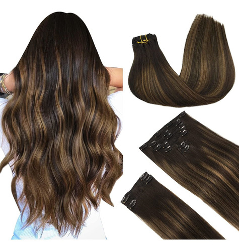 Extensiones De Cabello 150gr 22in Castaño Oscuro