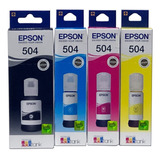 Combo 4 Botella Tinta Epson 504 Negro Cian Magenta Amarillo