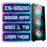 Cpu Gamer I5-6500 + 32gb Ddr4 + Ssd 1 Tb + Placa Video 4gb