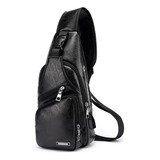  Pechera Mochila Antirrobo Usb Cuero Bandolera Cruzada