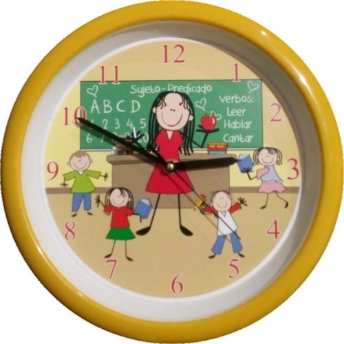 Reloj De Pared Maestra Con Niños