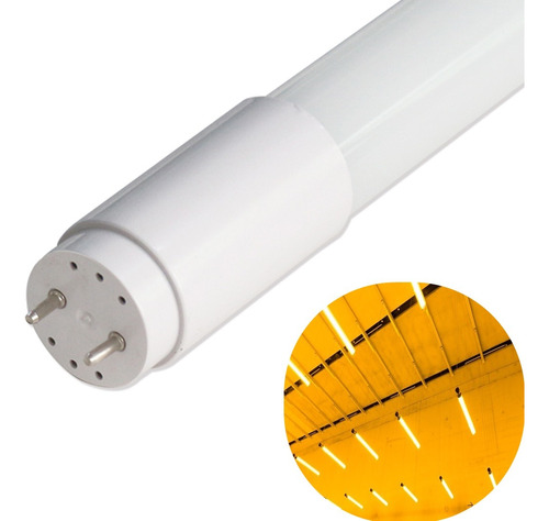 Kit 25 Lâmpada Tubular Led 9w Ambar Laranja 60cm 110v/220v