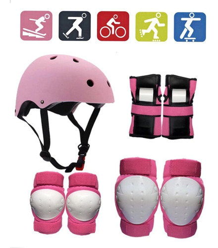 Set Protecciones Casco Bicicleta Skate Scooter Patin Talla M