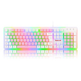 Teclado Dyaus 2 Rgb Redragon Abnt2 Rosa/branco - K509pw-rgb