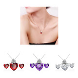 Set Cadena Y Aretes Corazón + Estuche 