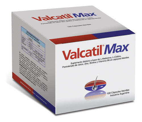 Valcatil Max X120 Capsulas Blandas Anticaida Del Cabello