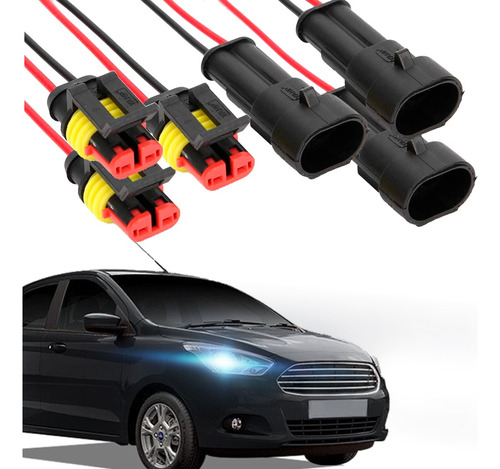 10 Conector Automotivo 2 Vias Selado Prova D'agua