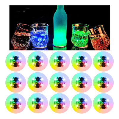 15 Piezas Luces Led Para Vasos Y Botellas Posavasos Rgb | Envío gratis
