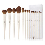 Jessup Set 14 Brochas De Maquillaje Originales Vegano Blanco