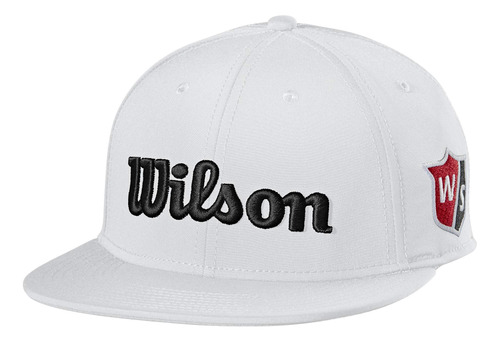 Wilson Mens Tour Flat Brim Hat - One Size, White/black