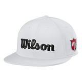 Wilson Mens Tour Flat Brim Hat - One Size, White/black