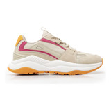 Tenis Flexi Para Mujer Estilo 124903 Beige