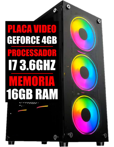Cpu Pc Gamer Intel Core I7 / Placa Nvidia 4gb / 16gb De Ram