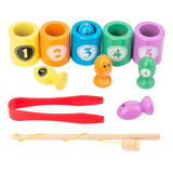 Juego De Juguetes De Pesca De Madera W Baby Catch Worm Educa