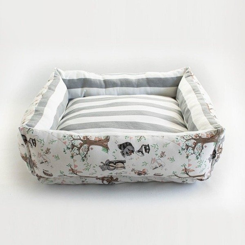 Cama Para Perro Gabardina. Reversible. Vellón Siliconado. La