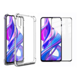 Funda Tpu Airbag + Vidrio Completo  P/ Huawei Y9s