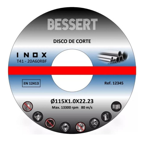 Caja 50 Discos De Corte 4 1/2 Acero Inox 1mm - Ferroconstru