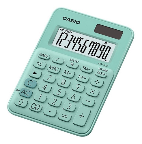 Mini Calculadora Casio De Mesa - 10 Dígitos - Turquesa