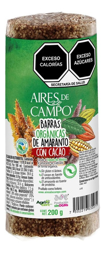 Barras De Amaranto Aires De Campo Con Chocolate Orgánicas 200g