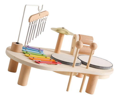 Juego De Batería Para Niños, Kits Musicales De Madera De