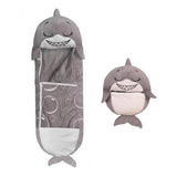 Bolsa Dormir Sleeping Niños Tiburon Gris Peluche Almohada 