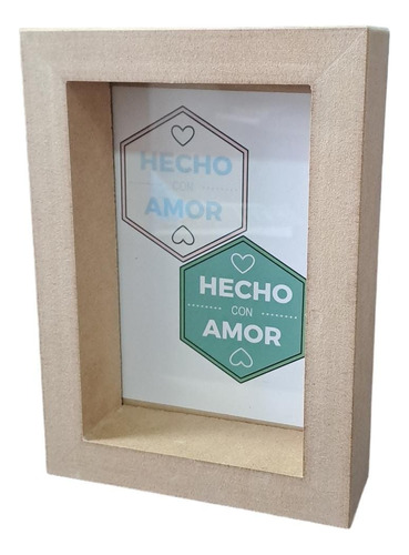 Portarretrato 10x15 Con Vidrio Marco Box Cuadro Mdf 18 Deco