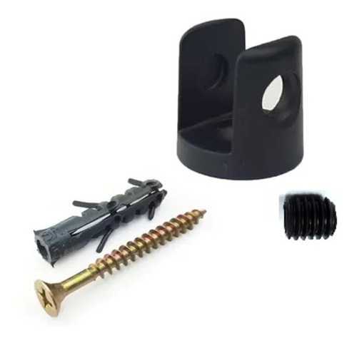 Kit 10pçs - Suporte Fenda Prateleira Vidro Metal Preto 8mm