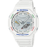 Reloj Casio G-shock Carbon Core Guard Ga-b2100fc-7adr: Correa Blanca, Bisel Blanco, Fondo Blanco