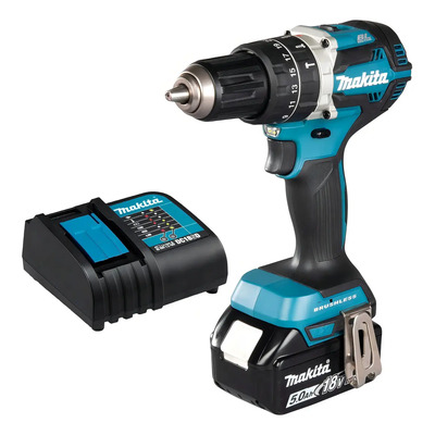 Rotomartillo Makita DHP484ST 60Nm Brushless 1\u002F2 Pulg Inalámbrico + Batería 5.0Ah + Cargador DC18SD Taladro Percutor Madera Metal Concreto Profesional Kit Completo | Envío gratis