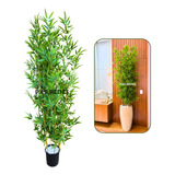 Bambu Mossô Artificial Tronco Natural 180cm + Vaso Apoio