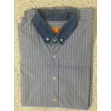 Camisa Hugo Boss Orange Label Talla M Slim Fit Cuello Denim