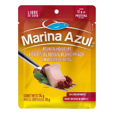 5 Pzs Marina Azul Atun Con Tomate Deshidratado 74gr | MercadoLibre