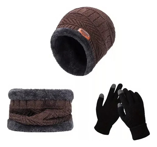 Set Bufanda + Gorro + Cuello Guantes Invierno Unisex 