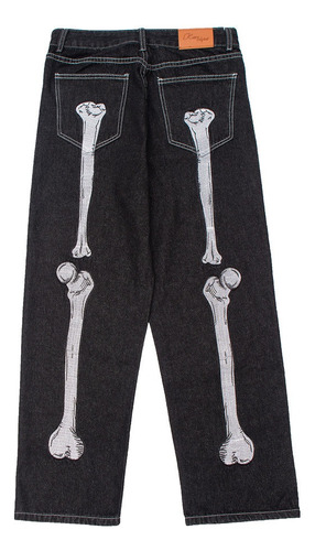 Pantalones Dama Negro De Esqueleto Estilo Gótico Halloween