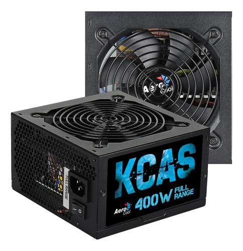 Fonte Gamer Atx Kcas 400w 80 Plus Apfc Full Range Aerocool