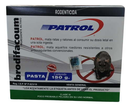 Patrol Pasta 150g - Veneno Para Lauchas, Ratones Y Ratas